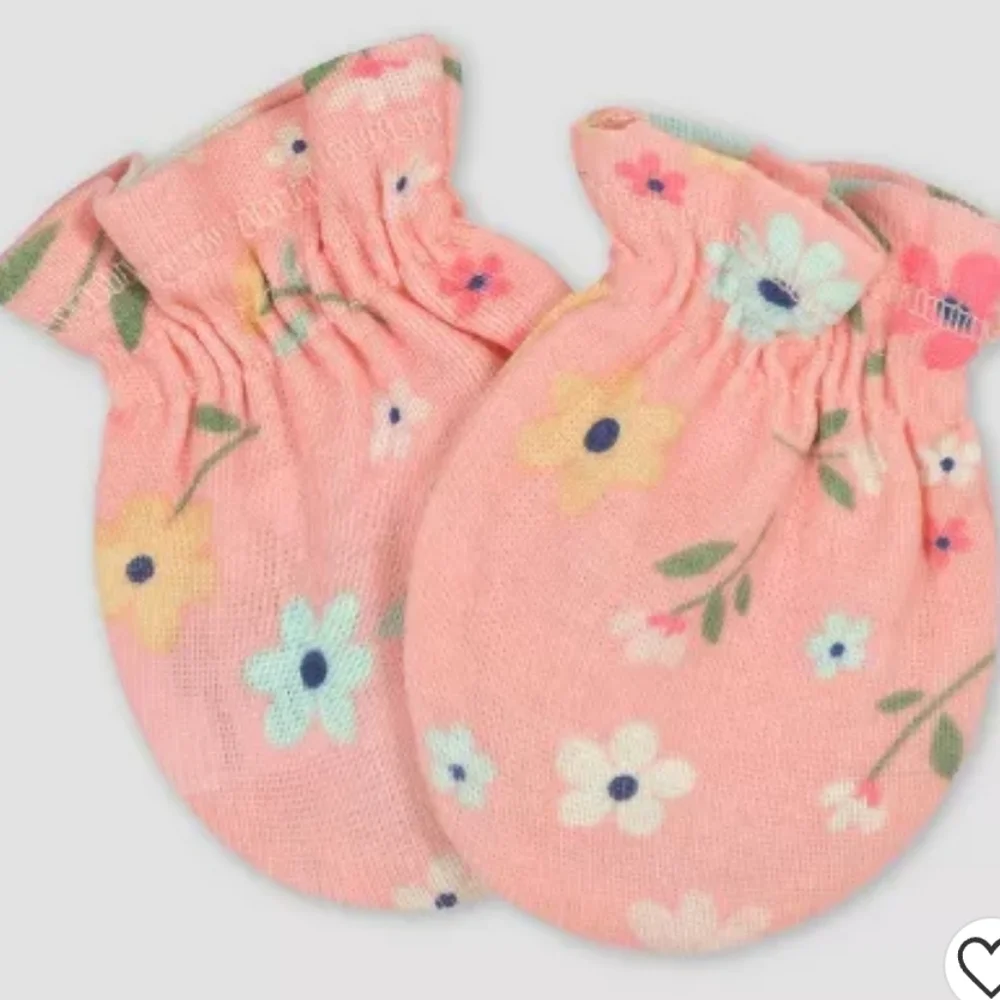 Gerber Baby Girls' 3pk Fox Mittens - Light Blue/Yellow/Orange Size 0-3 Months